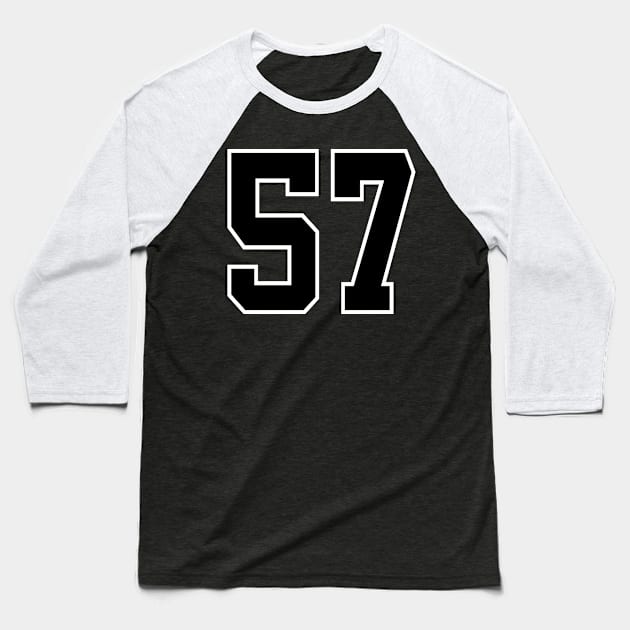 Number 57 Baseball T-Shirt by colorsplash